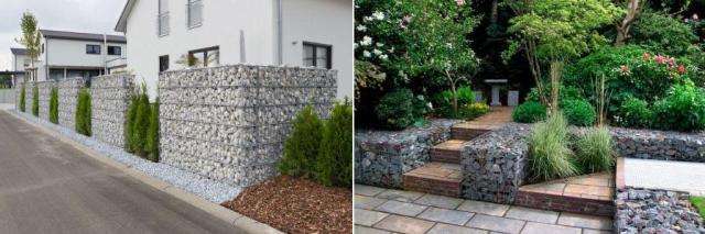 укрепление стенок с помощью габионов