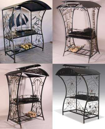 металлические мангалы с ковкой