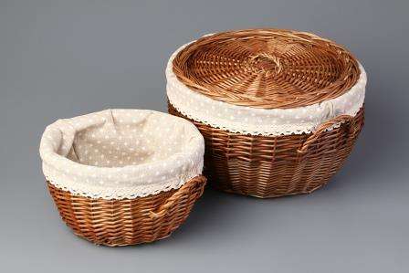 Хранение в плетенных корзинах