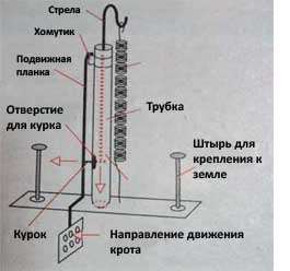 Кроты и мыши практически одного размера, поэтому некоторые дачники используют обычные мышеловки, которые устанавливают в туннеле.